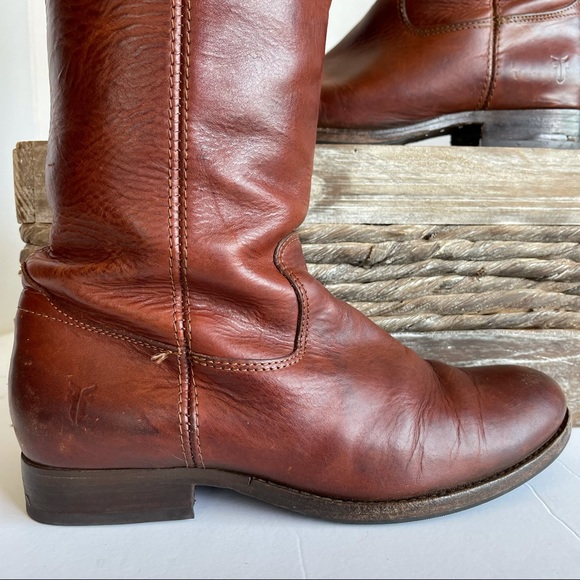 FRYE Cognac Melissa Button Boots/Booties - Picture 8 of 16